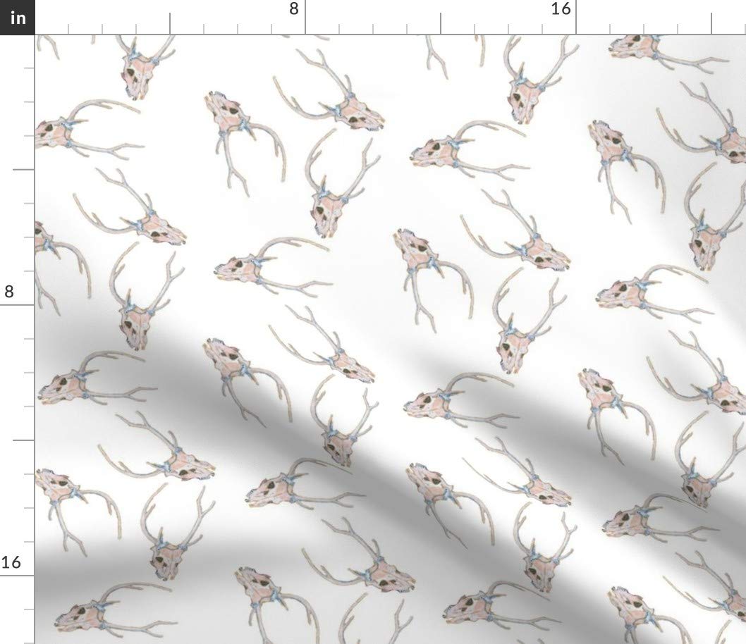 Deer Skulls Scattered Western Country Bones Printed Petal Signature Cotton Fabric - Fat Quarter for Sewing, Quilting, Apparel & Home Decor | Perfect for DIY Crafts, Pillows, Curtains & Western-Themed Decorations