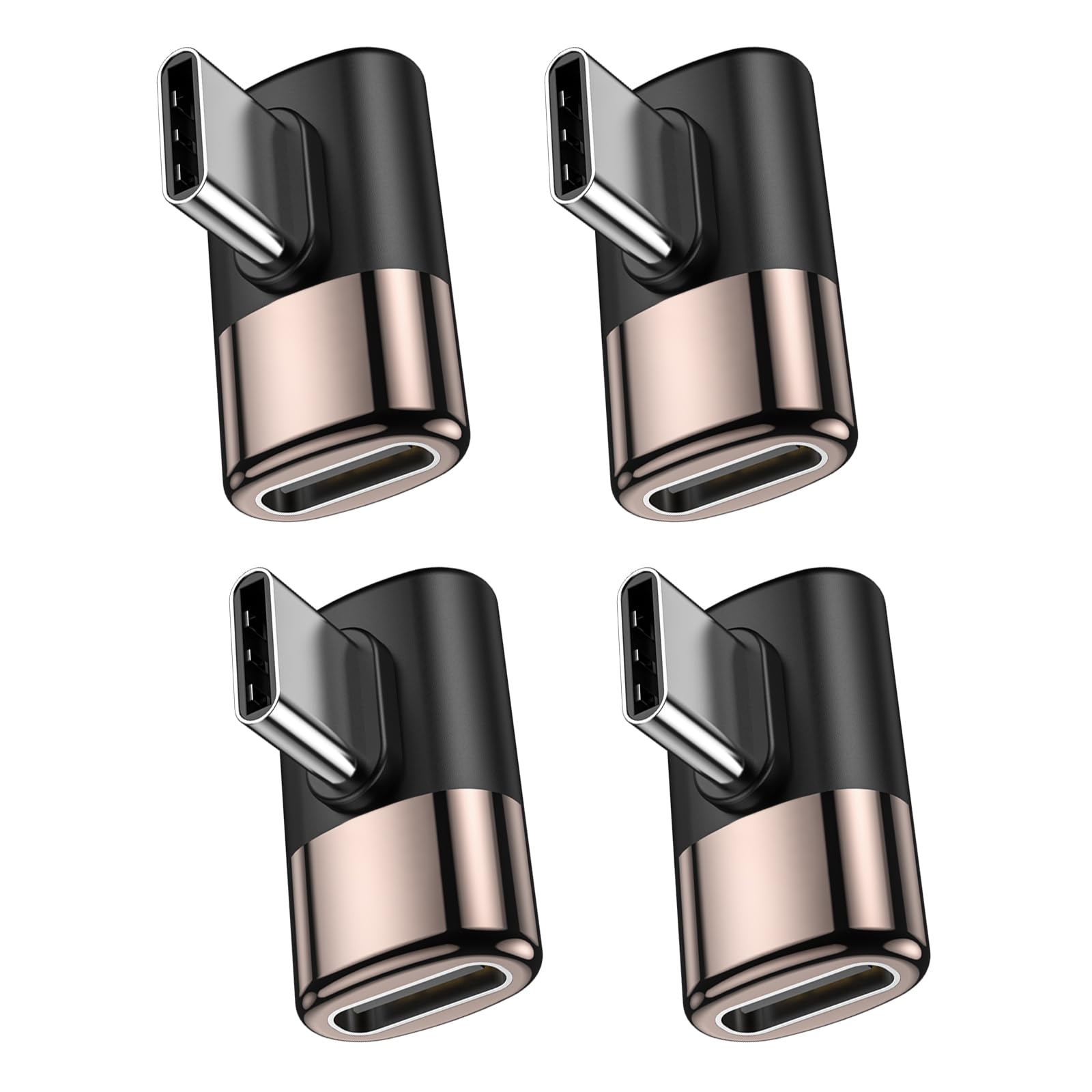 MOGOOD 4-Pack Right Angle USB C Extender Adapter - 90 Degree USB Type C Thunderbolt 3/4 Extension for MacBook Pro, iPad Pro, Steam Deck, Nintendo Switch, Tablets & Phones - Perfect for Gaming, Work & Travel Accessories