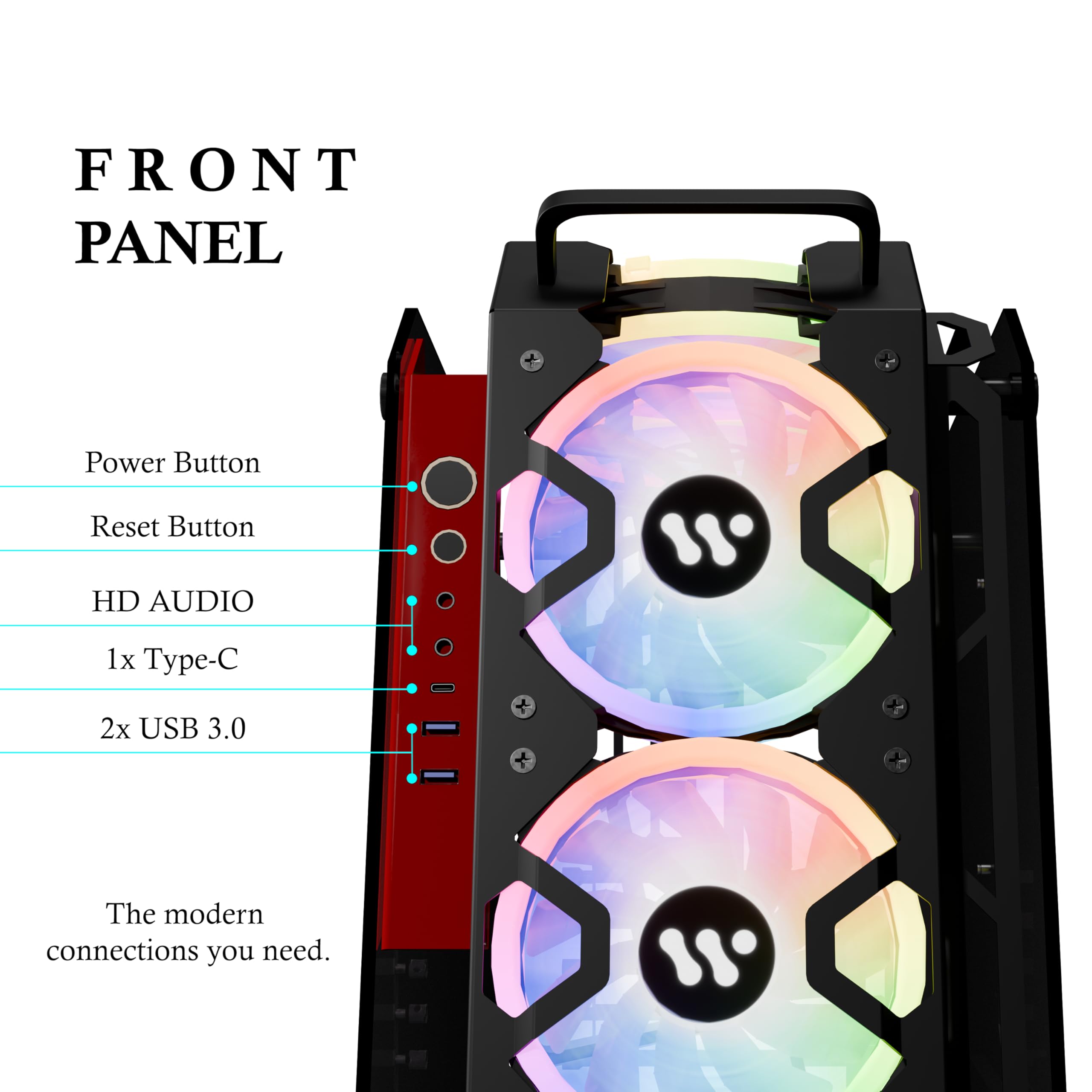 KEDIERS ATX Mid Tower Gaming PC Case - Tempered Glass Side Panel, 7 RGB Fans, High Airflow Design for Optimal Cooling | Perfect for Gaming Rigs, Workstations & Custom Builds