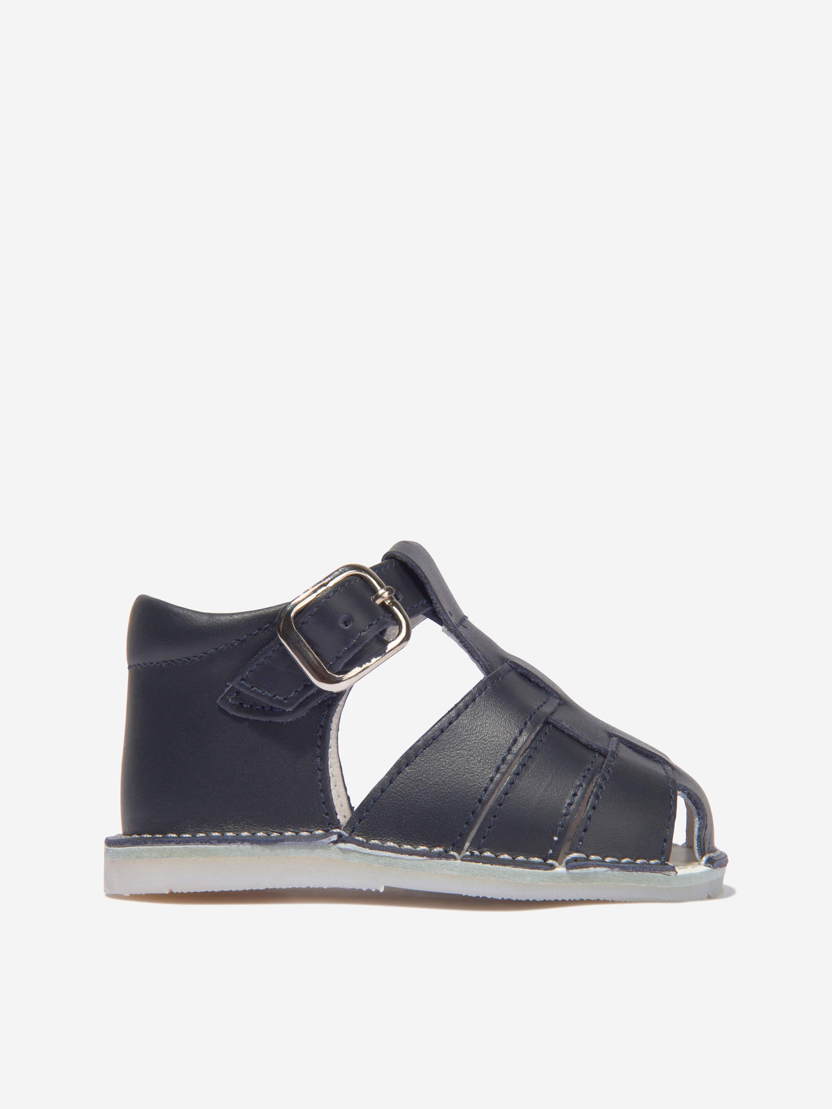 Andanines Baby Boys Leather Sandals - Soft & Comfortable Navy Blue Sandals for Toddlers | Perfect for Beach, Park & Summer Outings