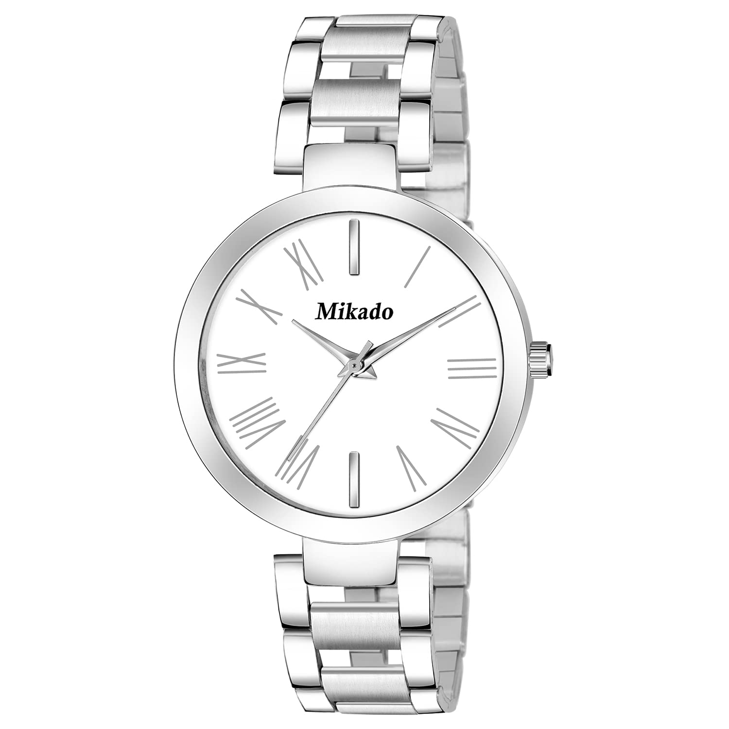 Elegant Mikado White Silk Stainless Steel Analog Watch for Girls - Perfect for School, Parties & Everyday Wear