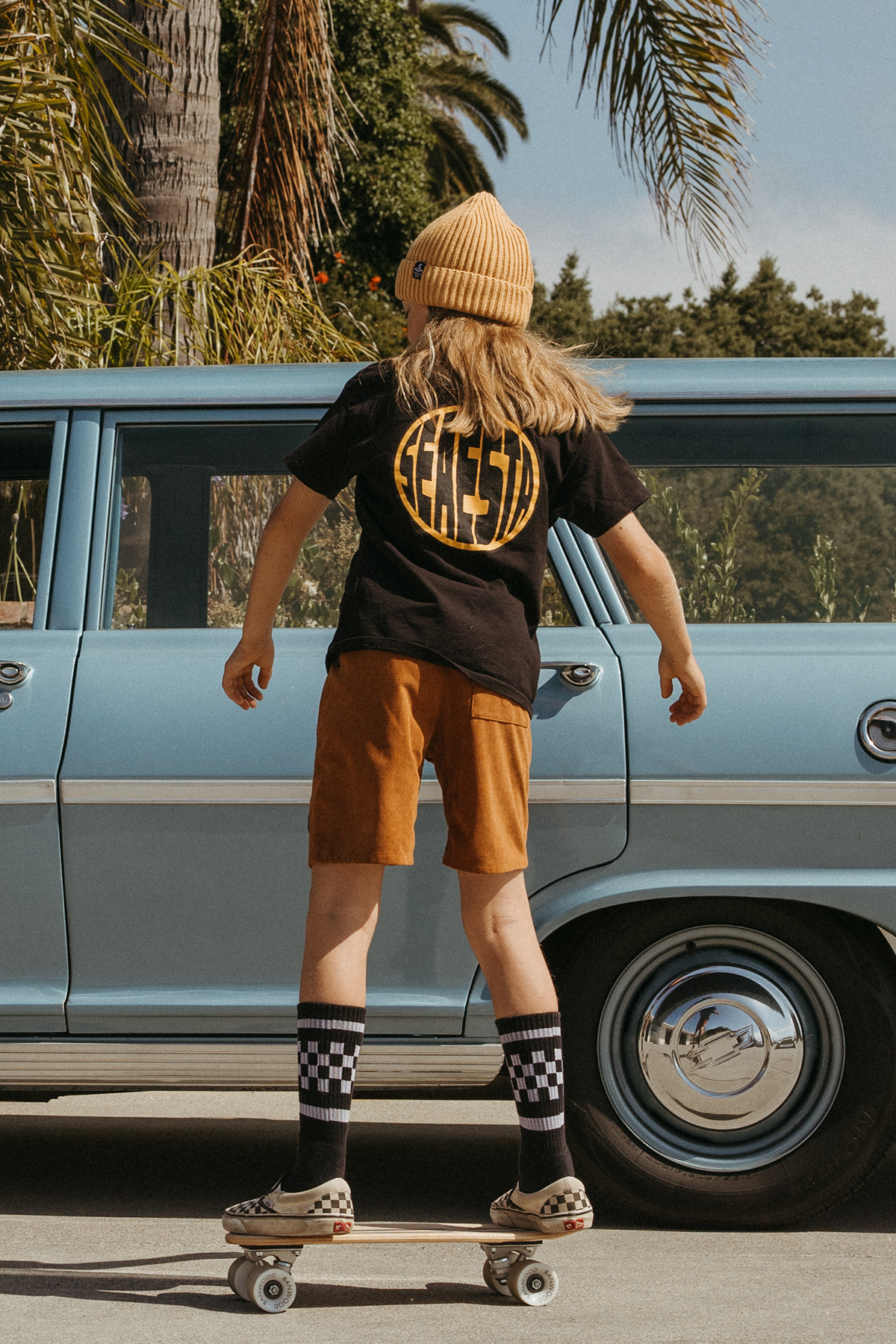 Seaesta Globe Graphic T-Shirt for Youth - Gold Color | Trendy Casual Wear for Kids, School, and Everyday Outfits