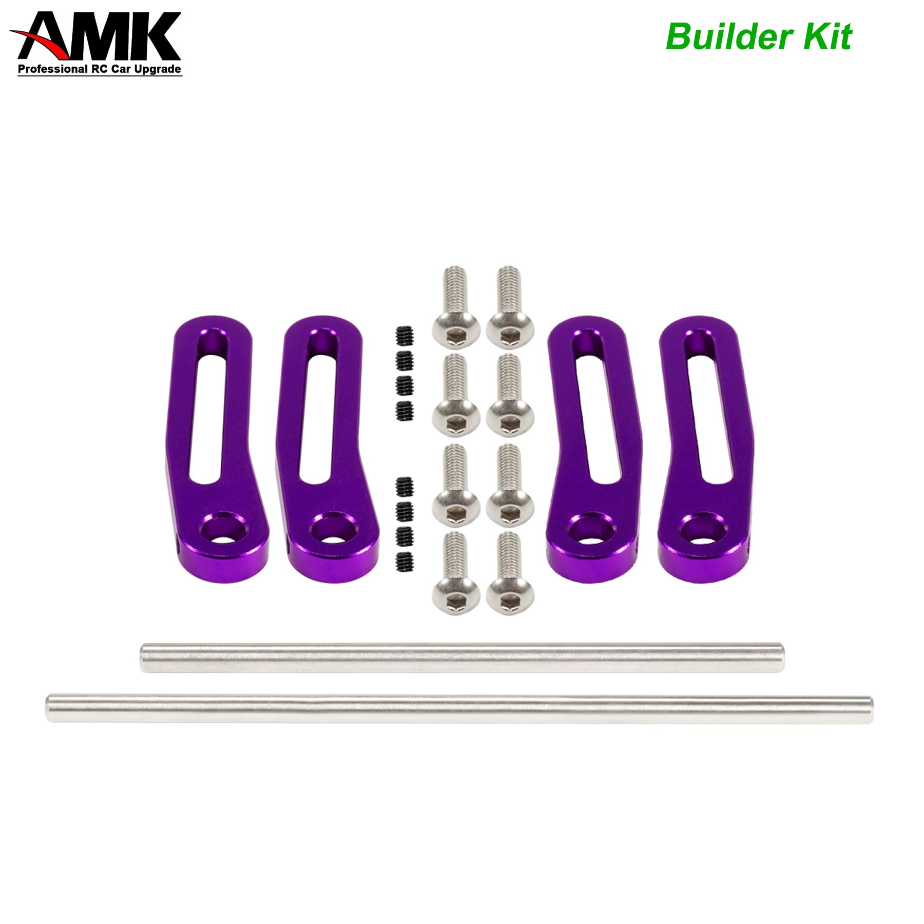 AMK Adjustable 1/10 Scale Metal Bumper Set for RC Crawler - Front & Rear Bumper Upgrade Compatible with Axial SCX10, Element Enduro Gen7/Gen8, TRX4/TRX6 - Durable Off-Road Accessories for Trail Crawling & Rock Racing (Purple)
