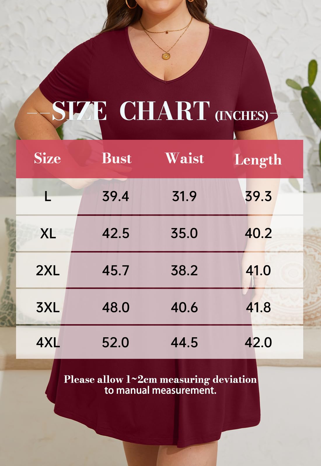 DB MOON Women's Plus Size Summer Casual Dress 2025 - V Neck Short Sleeve Knee Length Dress with Pockets (XL) | Perfect for Beach Vacation, Outdoor Picnic & Daily Wear