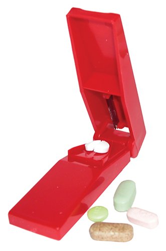 DMI Heavy-Duty Plastic Pill Cutter - Easily Split Any Size Pills & Vitamins for Daily Medication Organization & Travel Convenience