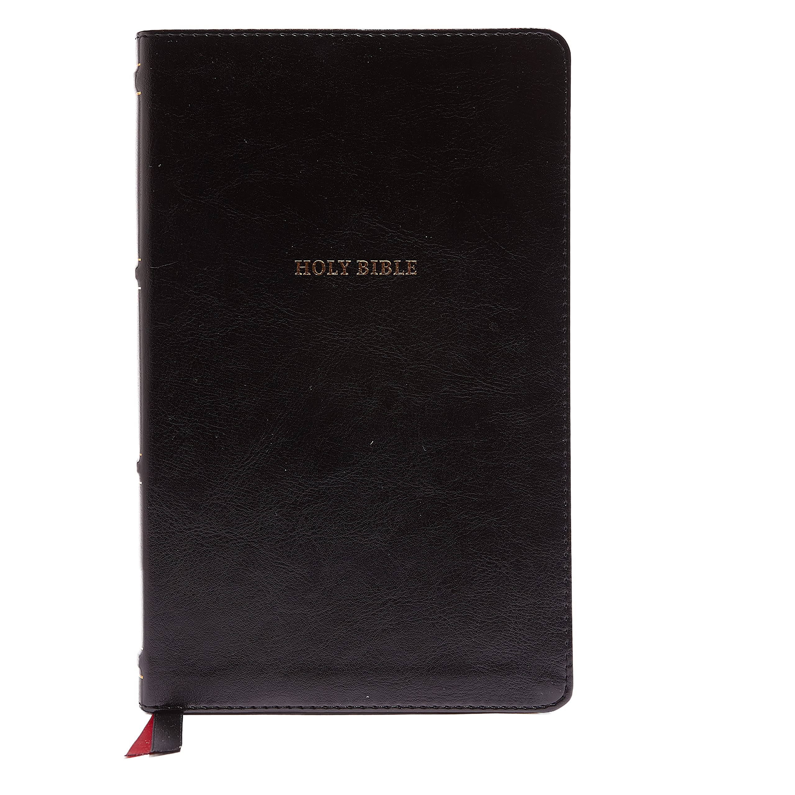 NKJV Thinline Bible - Leathersoft Black Cover with Thumb Index & Red Letter Comfort Print | Holy Bible New King James Version | Perfect for Daily Devotion, Church Services & Bible Study