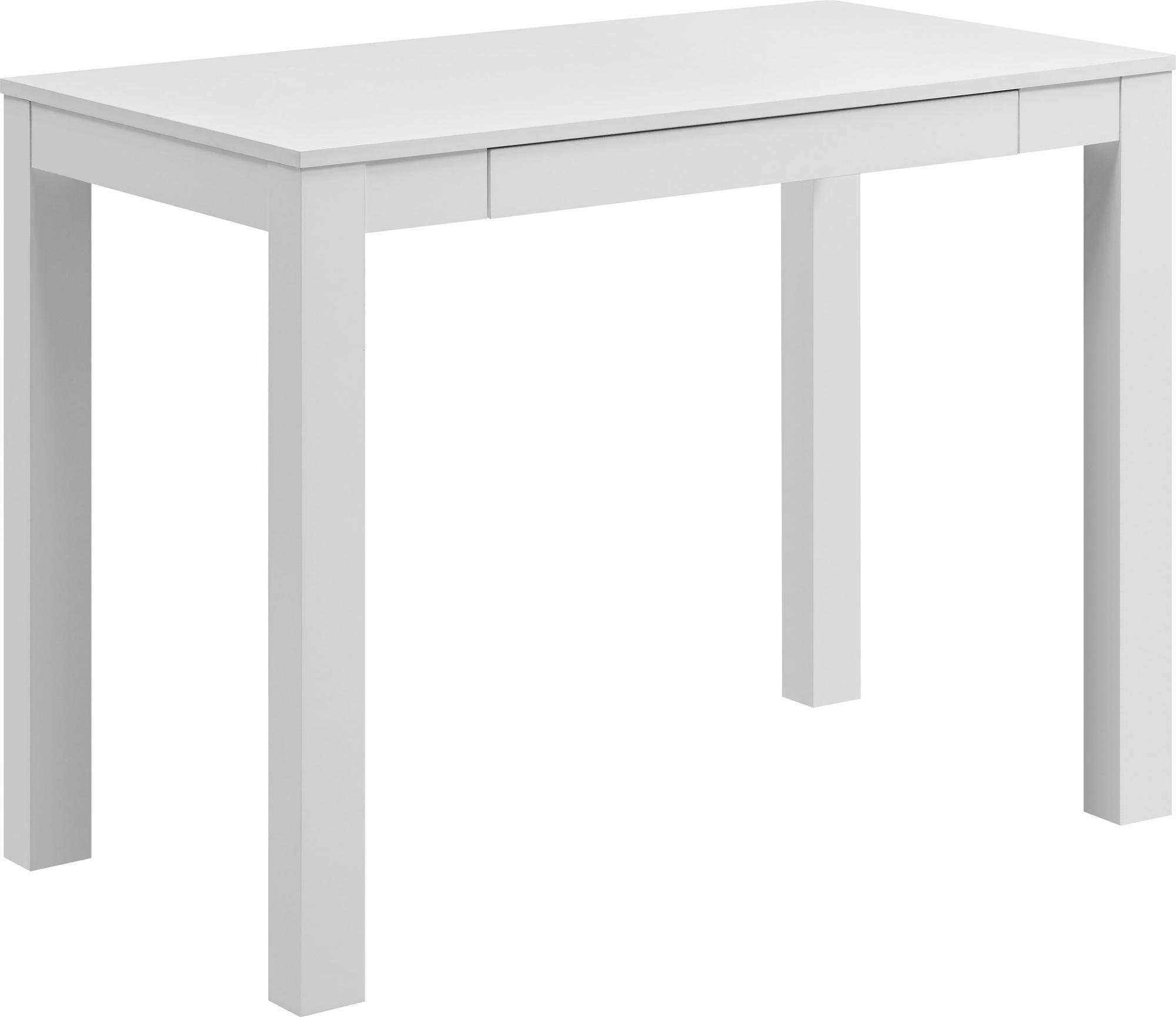 Ameriwood Home Parsons Desk with Drawer - Modern White Writing Desk for Home Office, Study & Workspace - Sturdy Computer Desk with Storage for Small Spaces & Dorm Rooms