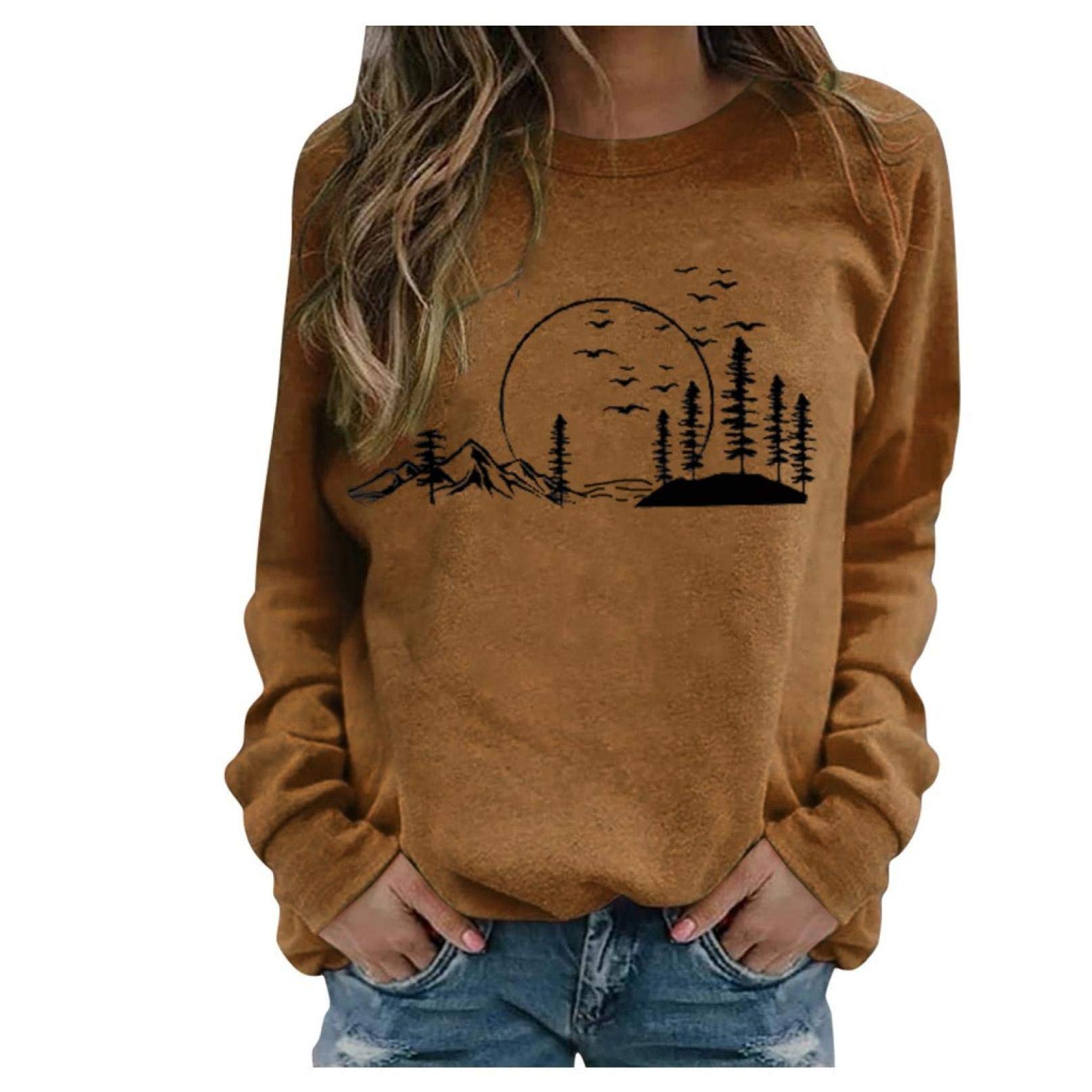 Plus Size Women's Letter Print Oversized Sweatshirt - Long Sleeve Round Neck Casual Loose Tops for Everyday Comfort, Perfect for Lounging, Running Errands, and Casual Outings