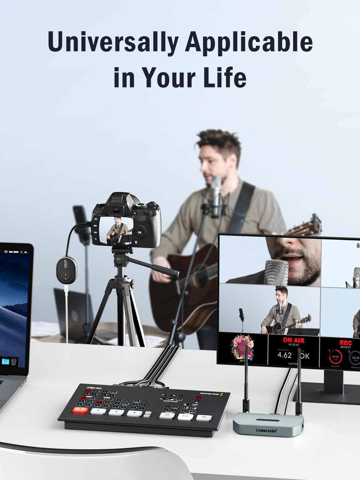 Lemorele 5G Wireless HDMI Transmitter & Receiver Kit - USB C & HDMI Wireless Video/Audio Streaming for 4K Projector, HDTV | Perfect for Home Theater, Office Presentations, Online Classes & Conference Rooms