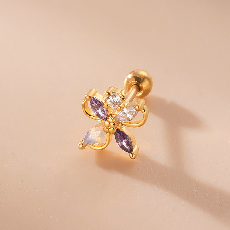 20G Conch Tragus Helix Small Flower Stud Earrings for Women - Minimalist Floral Earrings for Cartilage Piercing - Perfect for Everyday Wear, Parties & Gifts | HSPJ783