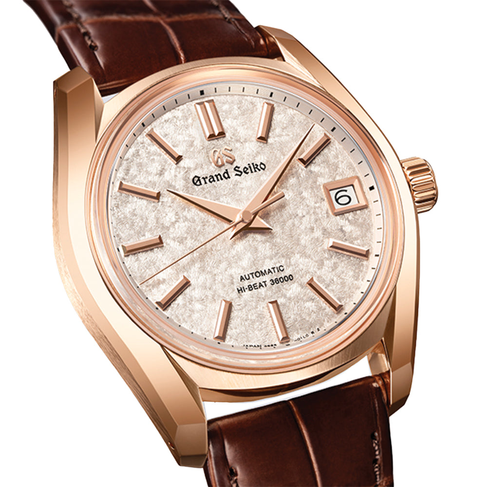 Seiko SBGH368 Heritage Hi-Beat 36000 18K Rose Gold 38mm Men's Watch with Leather Strap - Luxury Dress Watch for Business & Formal Occasions