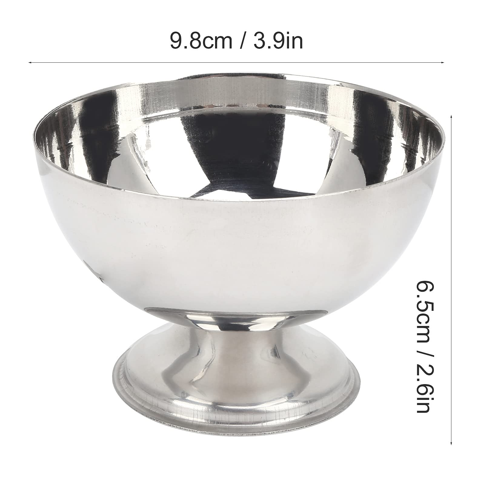 TOPCIN Stainless Steel Bowls Set - Small, Medium & Large Metal Mixing Bowls with Short Feet for Serving Ice Cream, Desserts, Snacks | Durable Kitchenware for Baking, Food Prep & Party Serving