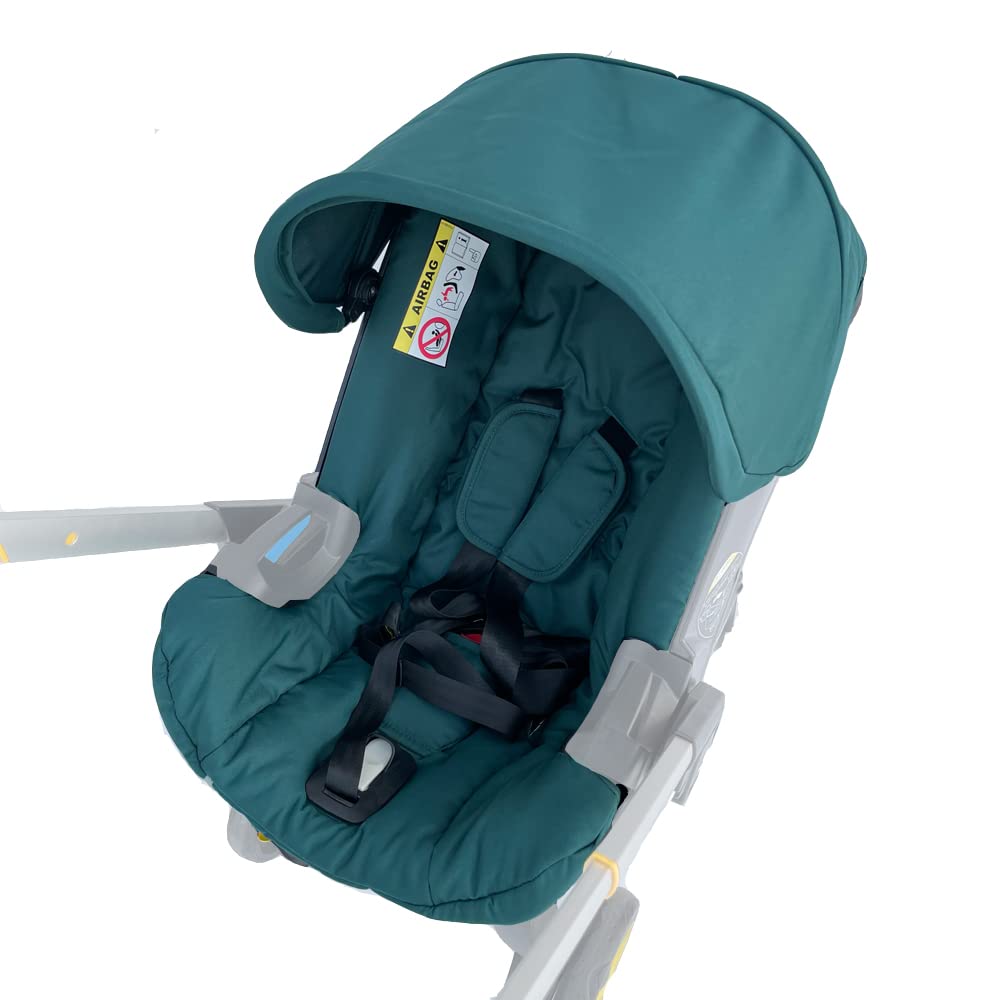 Doona Car Seat & Stroller Accessories - Green Seat Cushion Changing Kit with Sun Shade & Canopy | Baby Travel Essentials for Outings, Shopping & Road Trips