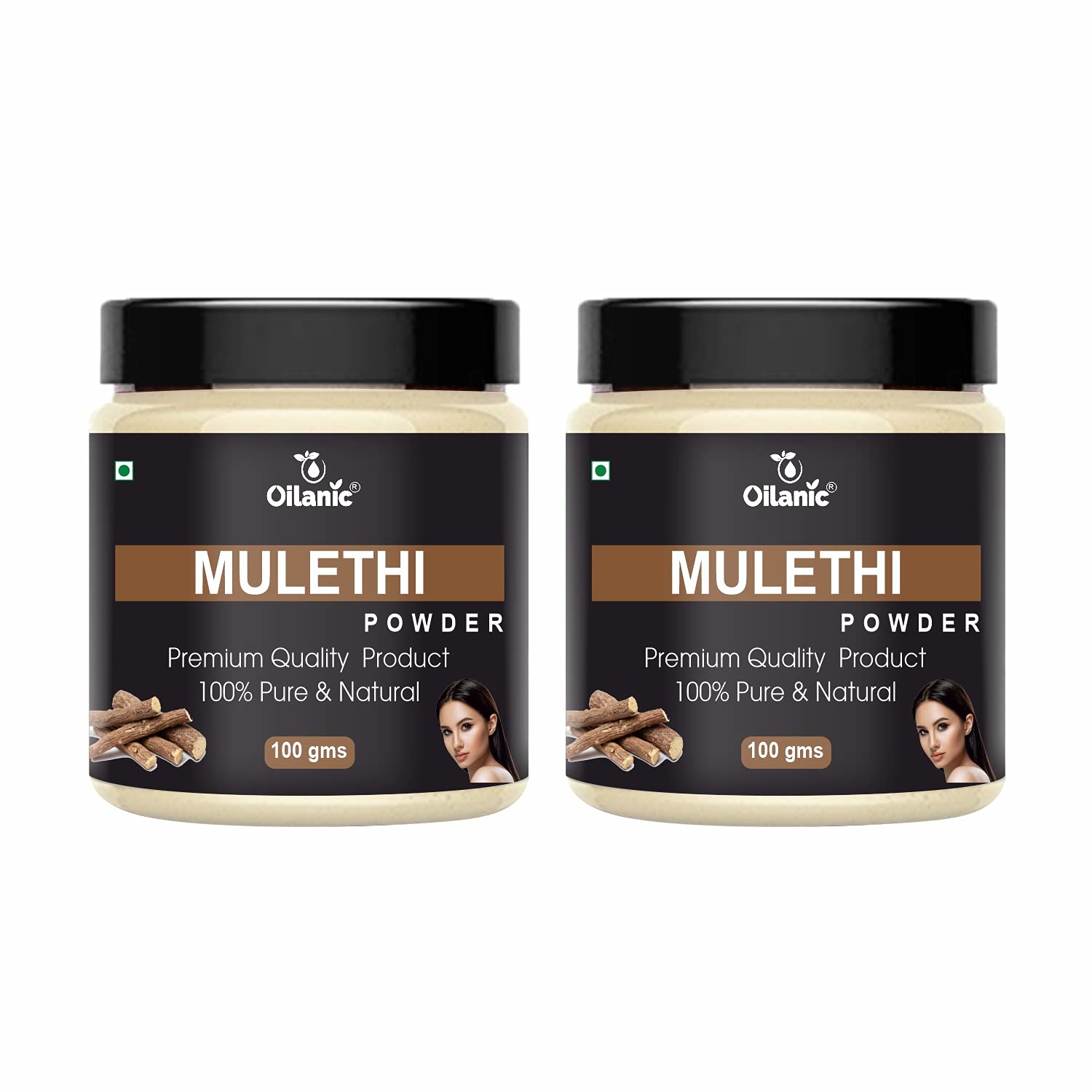 Oilanic 100% Pure Natural Licorice Root Powder (Mulethi) - Skin & Hair Care Combo Pack (2x200g) | Brightens Skin, Reduces Dark Spots & Promotes Hair Growth