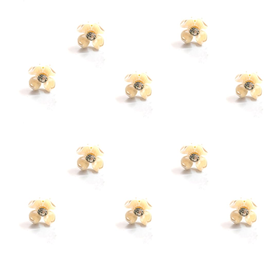 Elegant Gold Hair Pins for Women - Set of 10 Artificial Metal Hair Clips with Pearl Flowers & Crystal Stones | Bridal Hair Accessories for Weddings, Prom, Parties & Special Occasions