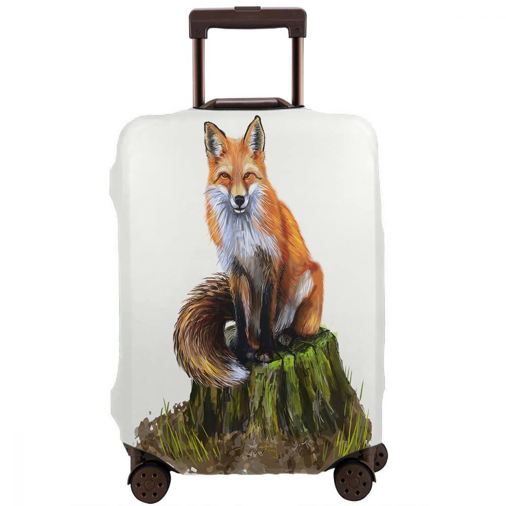 **Beabes Fox Suitcase Protector - Cute Animal Fox Tail Design, Washable Luggage Cover for 29-32 Inch Suitcases (XL) - Perfect for Travel, Airports & Vacation**
