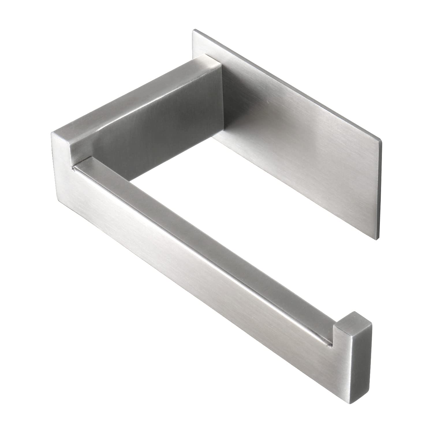 Stainless Steel Self-Adhesive Toilet Paper Holder - No Drill Rustproof Bathroom Tissue Roll Rack for Office & Home (Brushed Nickel) | Easy Installation & Space-Saving Design for Small Bathrooms & Powder Rooms