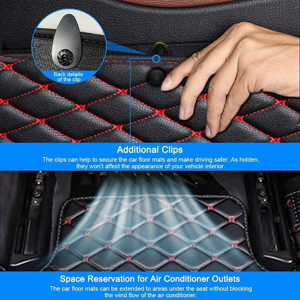Premium Custom Car Floor Mats - Full Coverage Leather Liners, Waterproof All-Weather Protection for Coupe, Sedan, SUV & Truck (Blue) | Perfect for Daily Commute, Road Trips & Off-Road Adventures