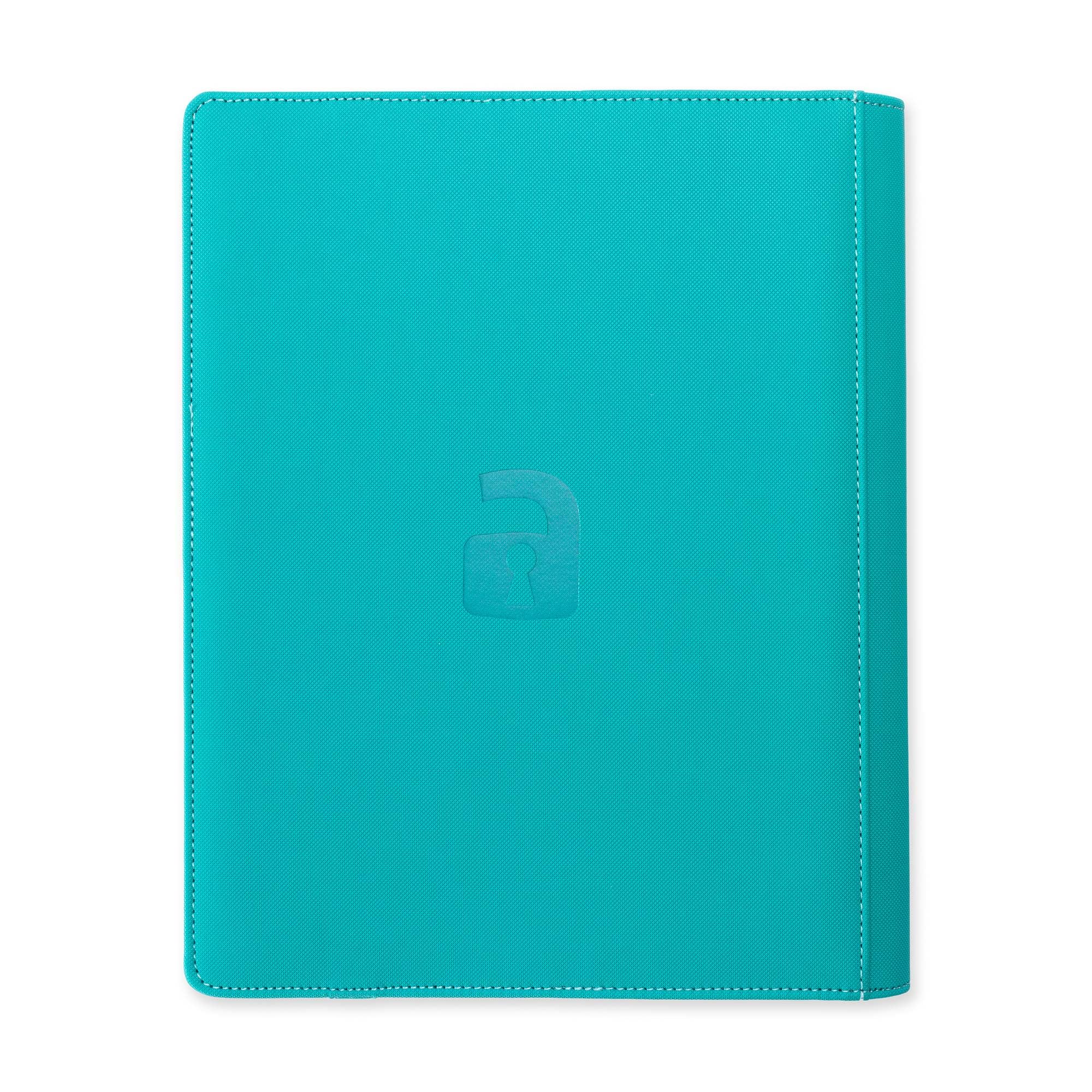 Vault X Premium Exo-Tec Strap Binder - 9 Pocket Trading Card Album with 360 Side Loading Pockets - Secure TCG Card Holder for Pokemon, MTG & Sports Cards (Teal) - Perfect for Collectors, Tournaments & Storage