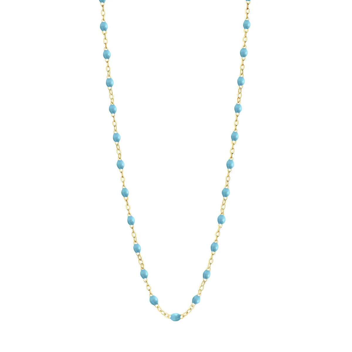 Elegant Gigi Clozeau Yellow Gold Turquoise Necklace 16.5 Inch - Perfect for Weddings, Parties & Special Occasions