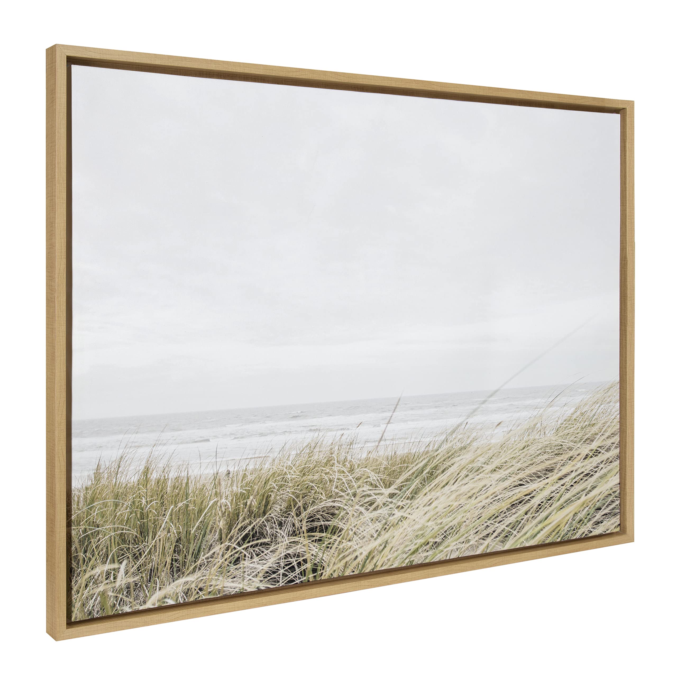 Kate & Laurel Sylvie East Beach Framed Canvas Wall Art - 28x38 Inches Coastal Decor by Amy Peterson | Nautical Home Decor for Living Room, Bedroom & Beach House