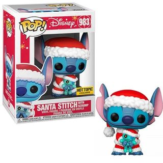 Exclusive Funko Pop Disney Lilo & Stitch Santa Stitch with Scrump Collectible Figure - Hot Topic Limited Edition (Box Damage) | Perfect Gift for Disney Fans, Christmas Decor, and Pop Culture Collectors