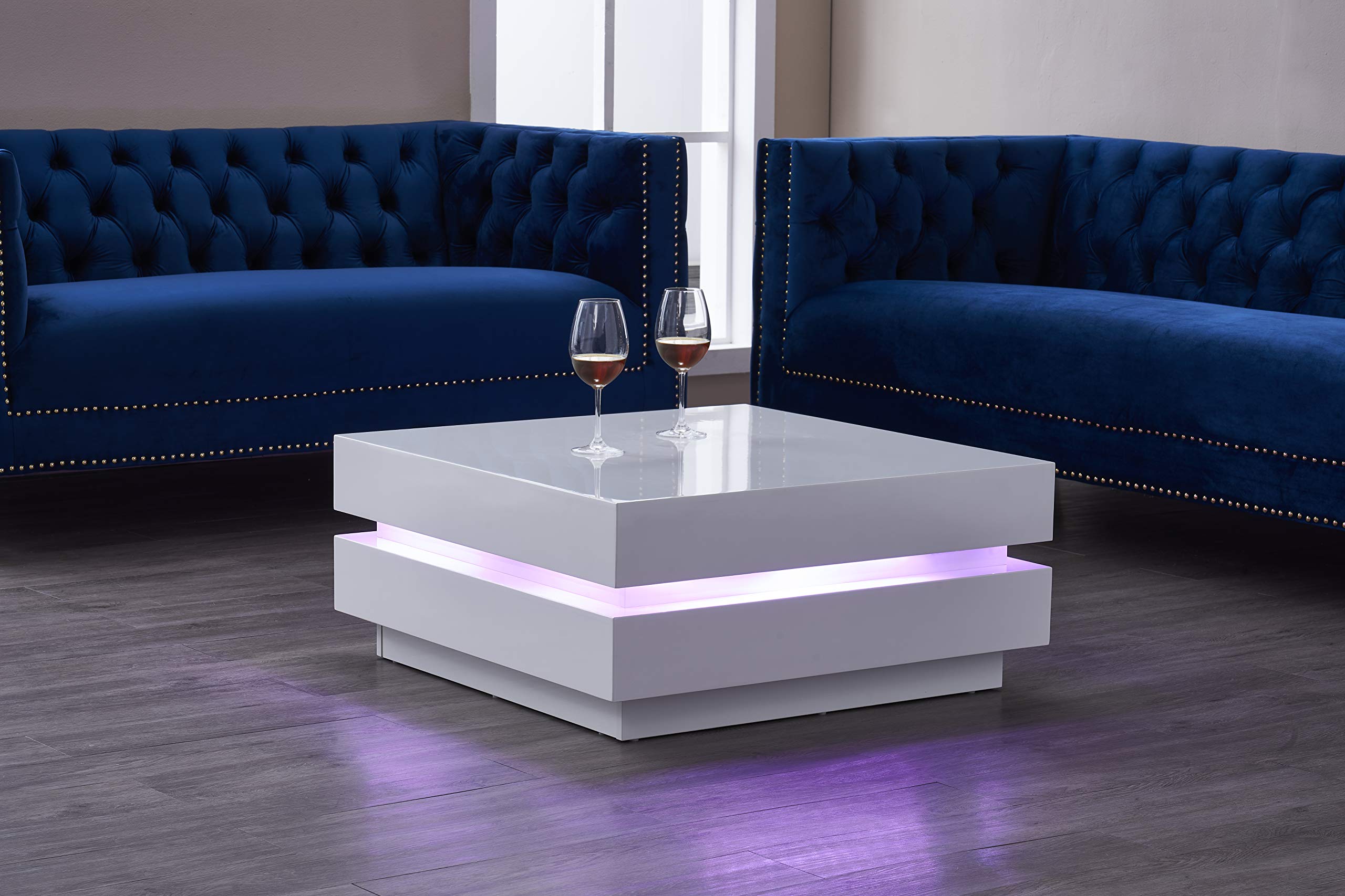 Modern Euro LED Coffee Table - Remote Control & Multi-Colors for Living Room
