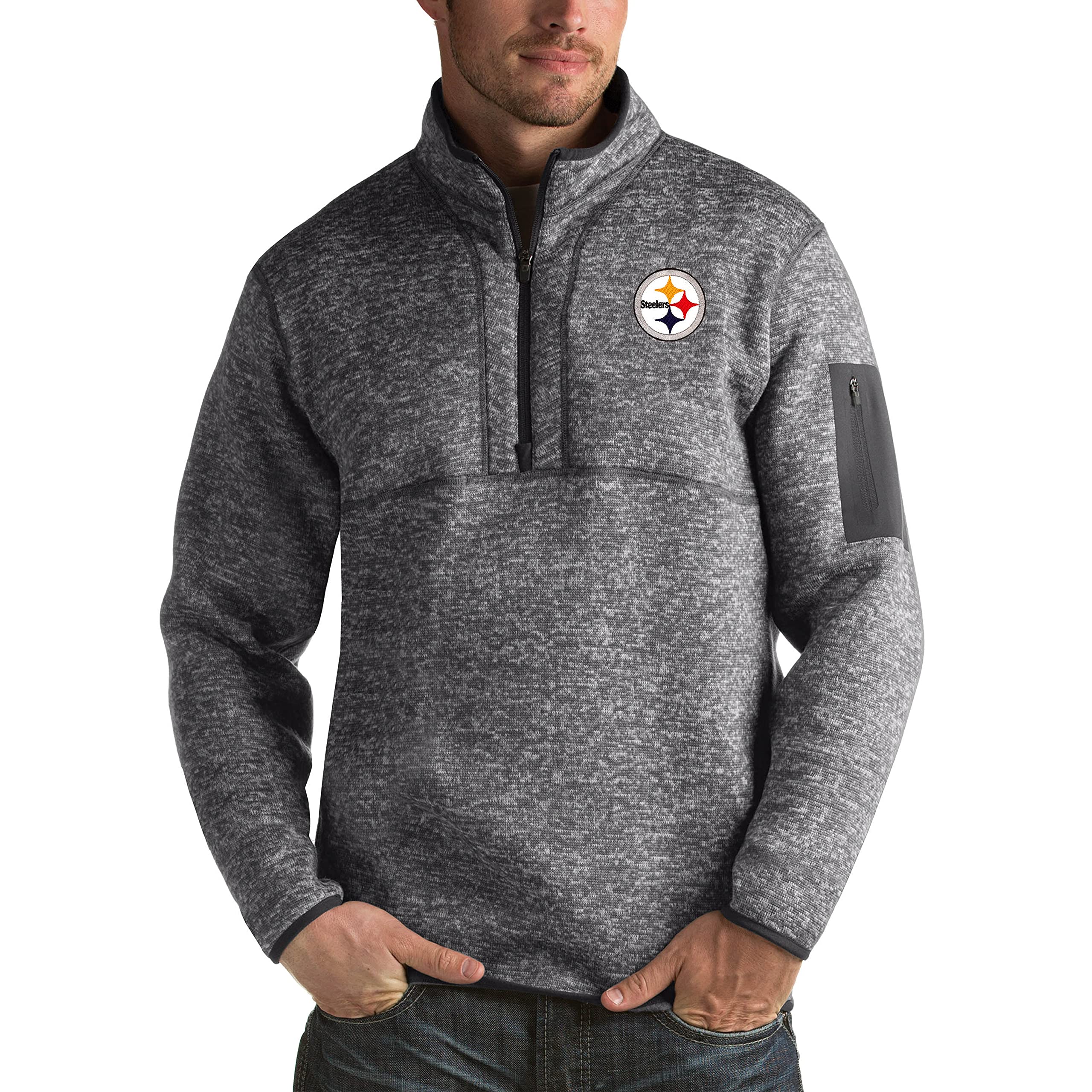 **Antigua Men's NFL Fortune Big & Tall Quarter-Zip Pullover Jacket – Comfortable & Stylish for Game Day & Casual Wear**