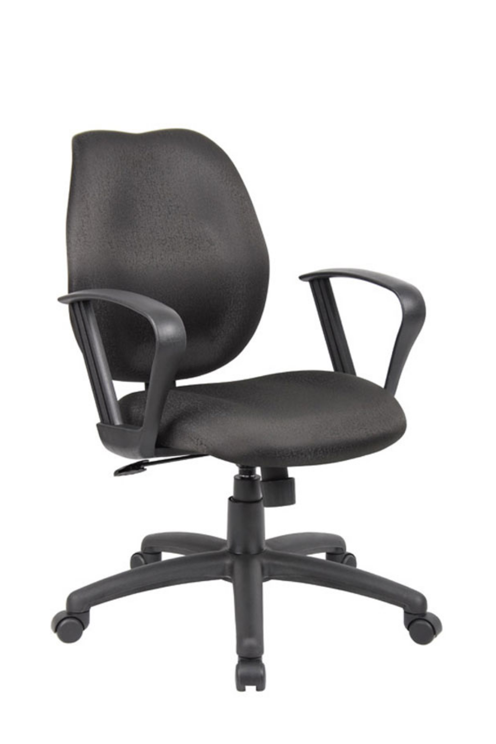 Ergonomic Boss Mid Back Task Office Chair - Adjustable Height & Lumbar Support, Black (Model B1016/B1015) for Home Office, Gaming & Workspace Comfort