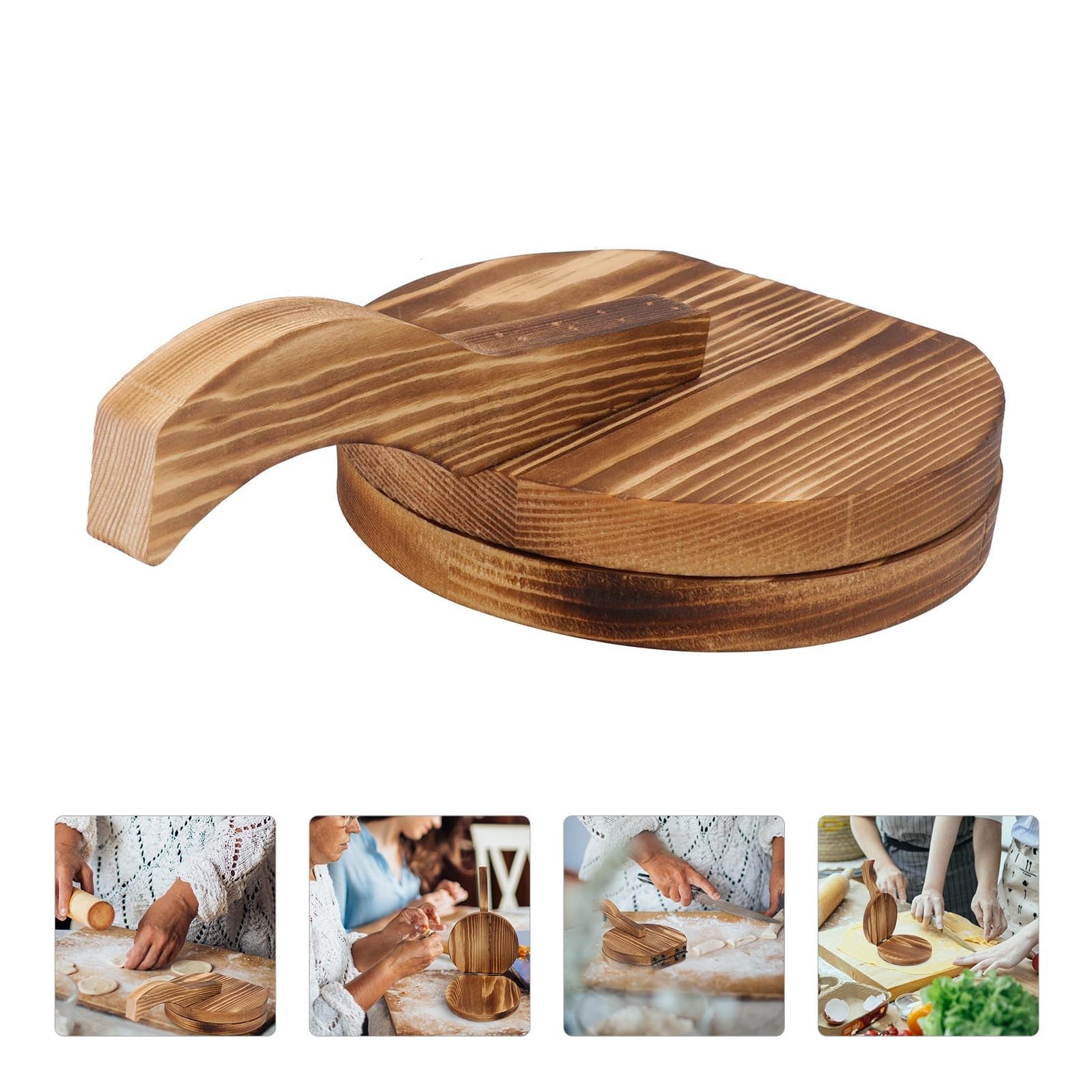 Wooden Dumpling Press - Handmade Dumpling Maker for Wonton, Ravioli & Tortillas | Easy-to-Use Dumpling Wrapper Press Tool | Perfect for Asian Cooking, Italian Pasta & Mexican Cuisine | Kitchen Gadget for Homemade Dumplings & More
