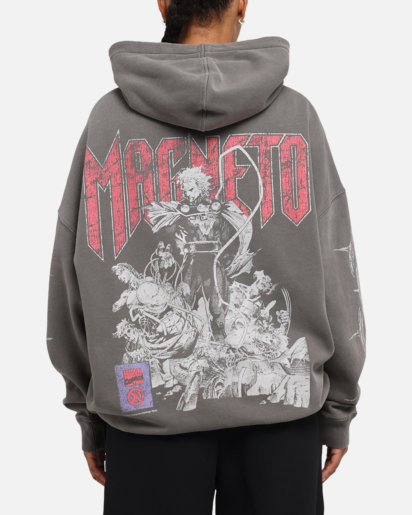 Marvel X-Men Magneto Premium Hoodie - Washed Charcoal - American Thrift - Superhero Cosplay & Casual Wear