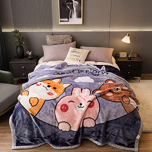 Korean Mink Blanket Heavy Fleece Blanket Twin Size 60
