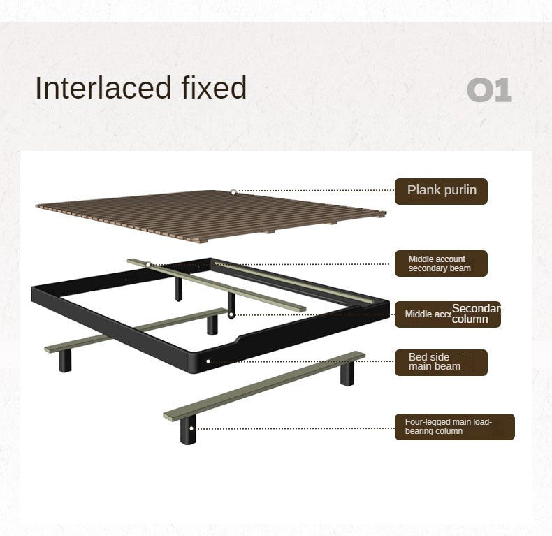 Oak Solid Wood Floating Platform Bed - Modern Minimalist American Light Bed Frame, No Headboard - Perfect for Small Bedrooms & Contemporary Home Decor