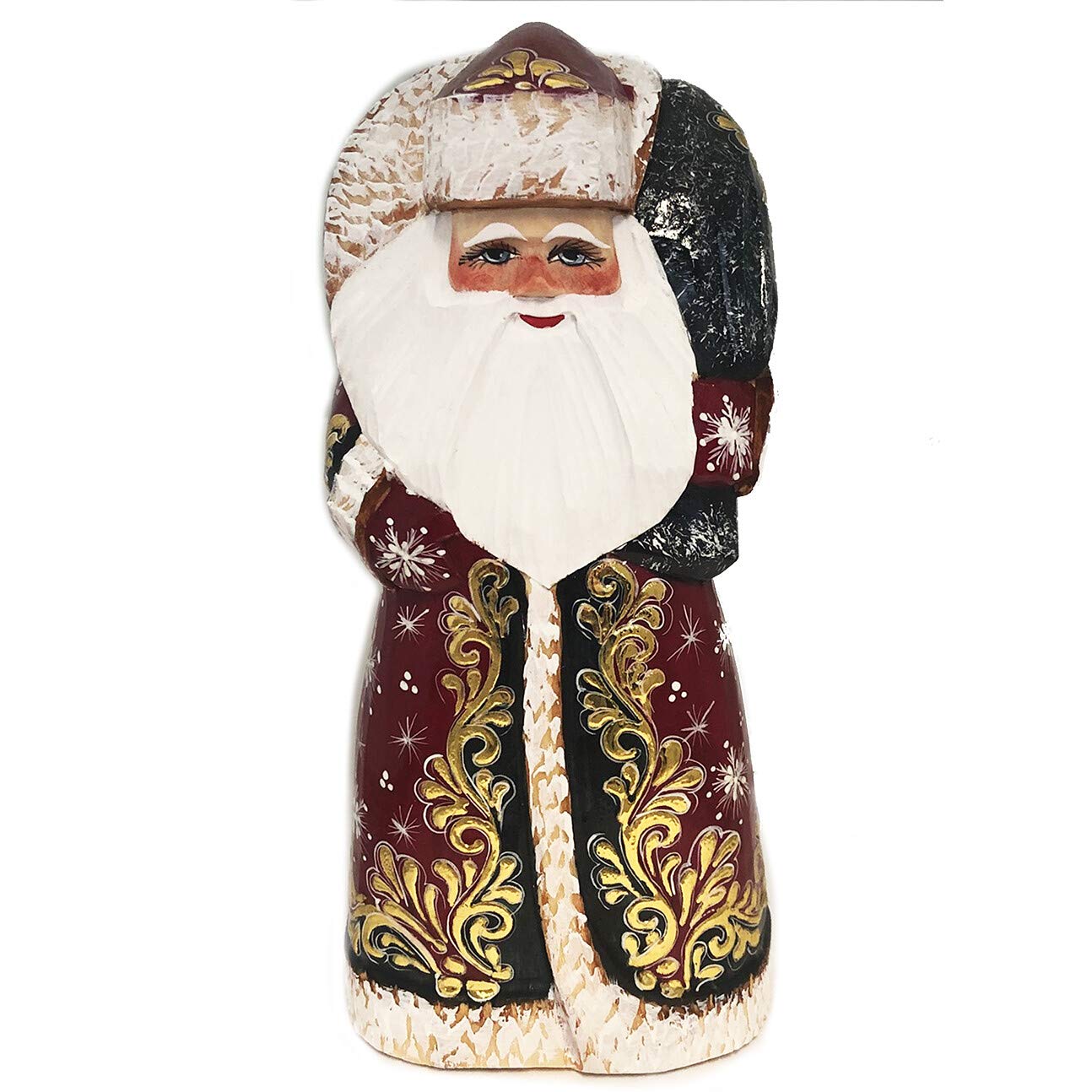 Vintage Russian Santa Claus Statue with Gift Bag - Handmade Christmas Decor for Home, Office & Holiday Gifts - Perfect for Holiday Decorations, Collectibles & Russian Themed Parties