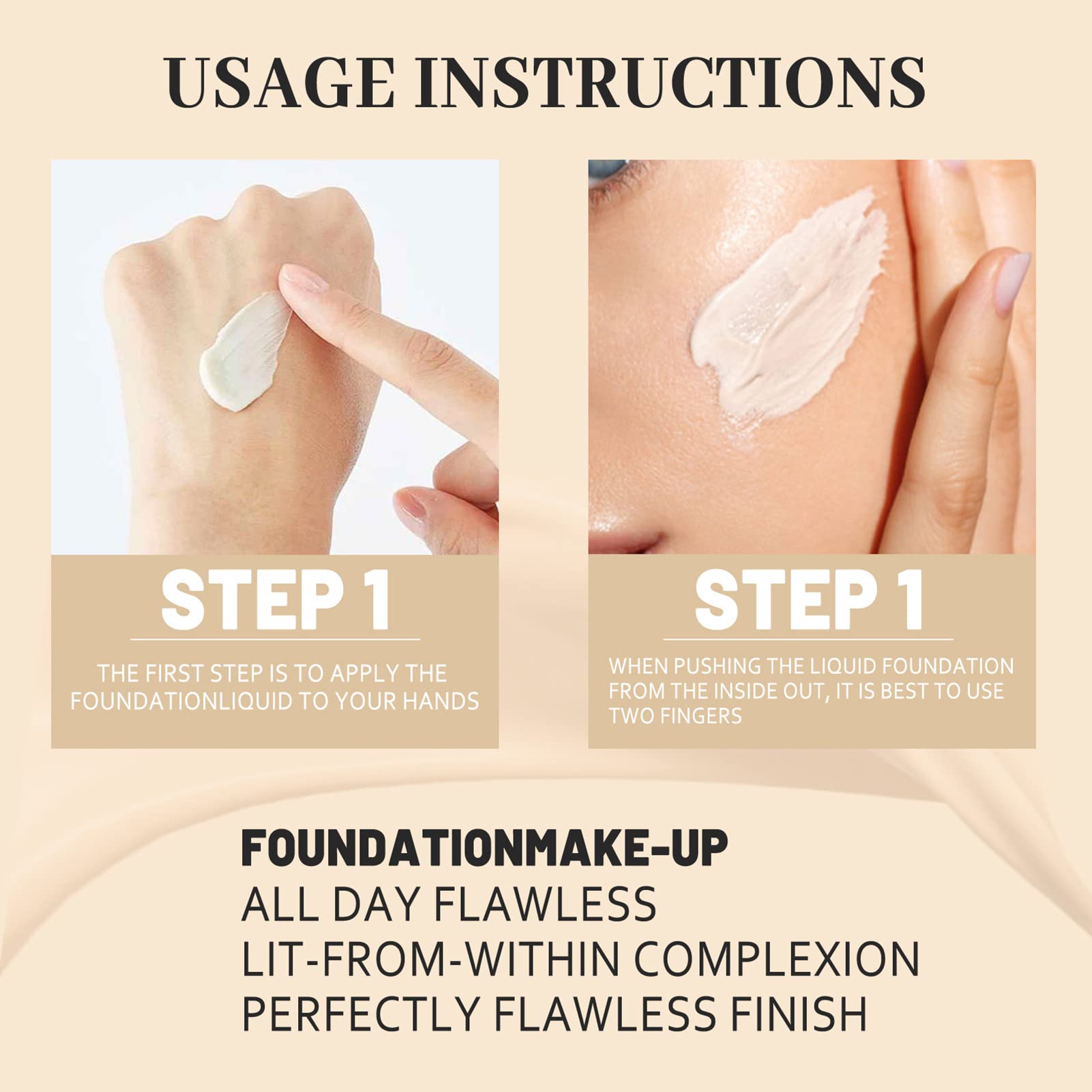 Waterproof Long-Lasting Liquid Concealer & Foundation - Ivory (2PCS) | Skin Tender & Flawless Coverage for Daily Makeup & Special Occasions