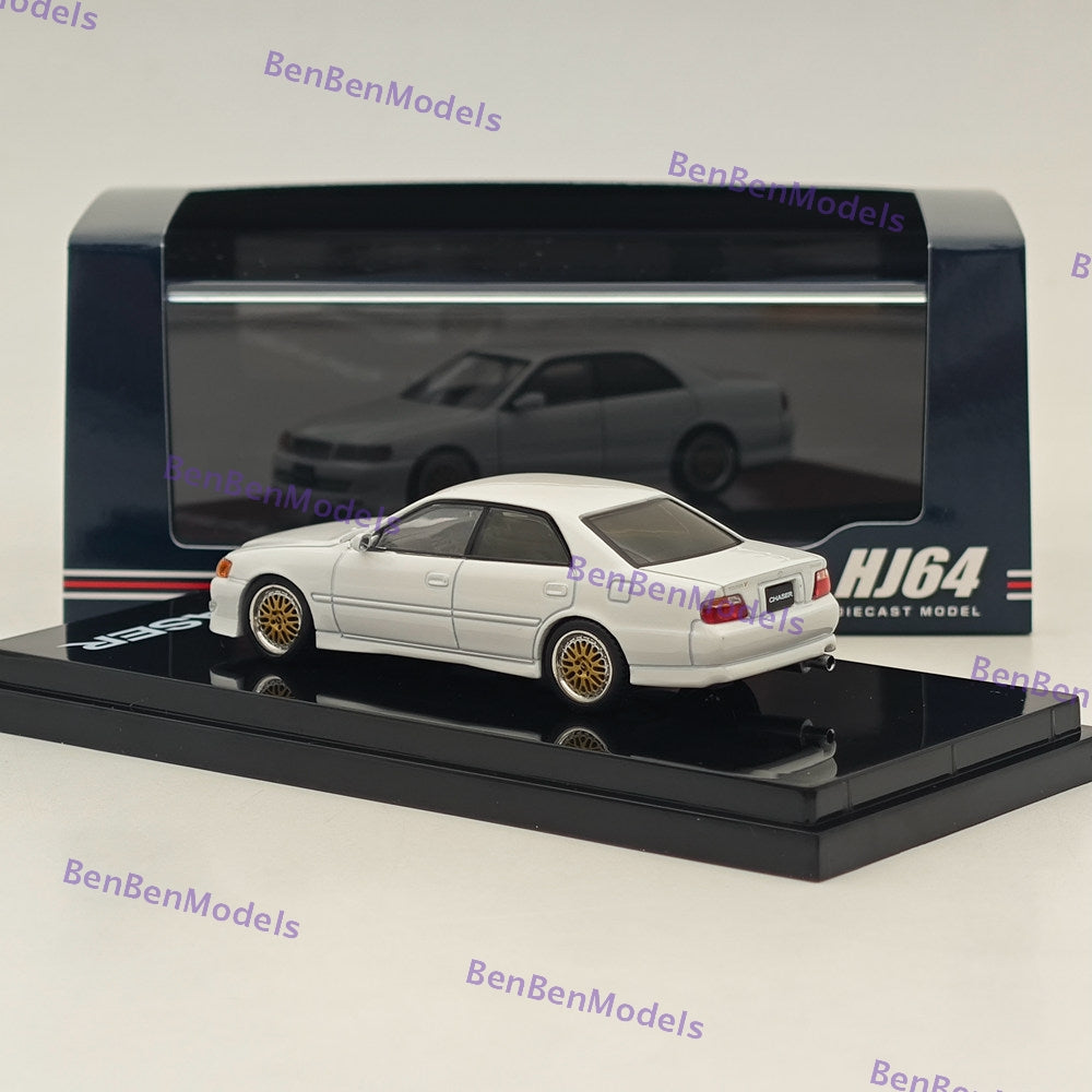 1/64 Scale Hobby Japan Toyota Chaser Tourer V (JZX100) 1998 JDM Style Diecast Model Car HJ644072W White - Perfect for Collectors, Display, and Racing Enthusiasts