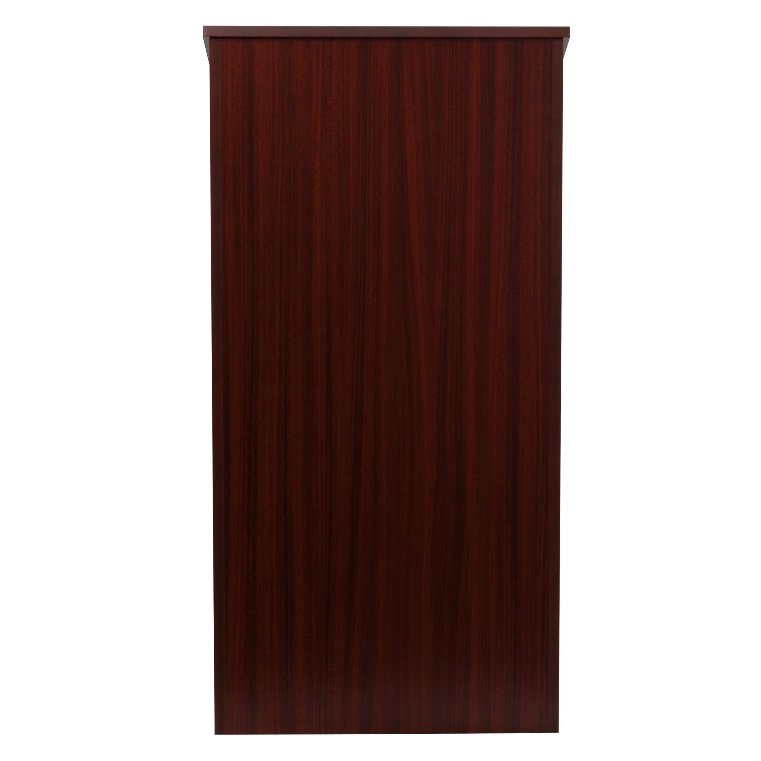 Flash Furniture Mysta Mahogany Stand-Up Lectern - Adjustable Height Podium for Public Speaking, Church, Classroom & Conference Presentations