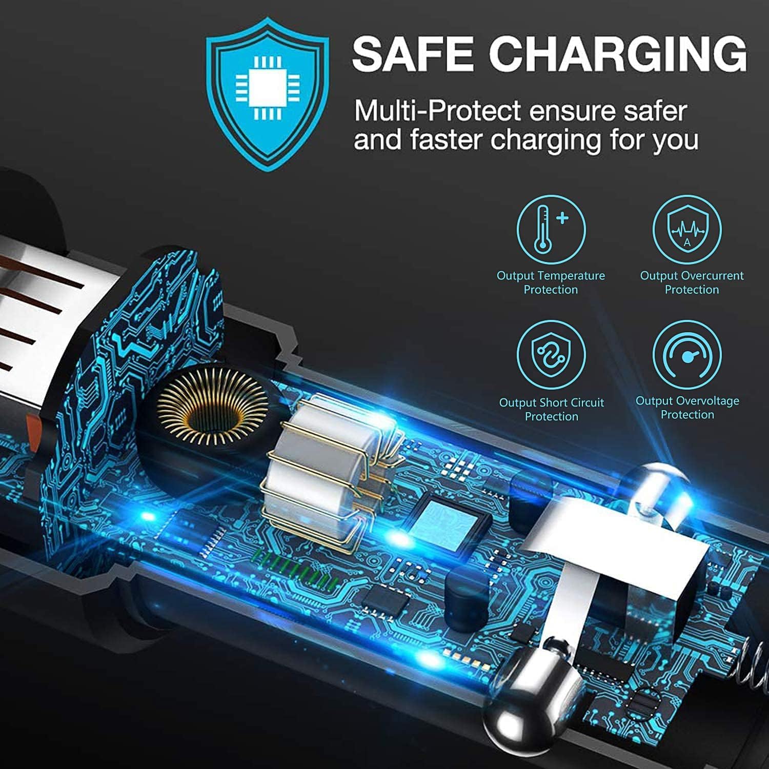 48W USB C Fast Car Charger for Samsung Galaxy S25/S24/S23/S22/S21/S20 & A-Series (A15/A16/A25/A35/A03S/A05S/A33/A34) - Quick Charge Adapter with Cable - Perfect for Road Trips & Daily Commutes