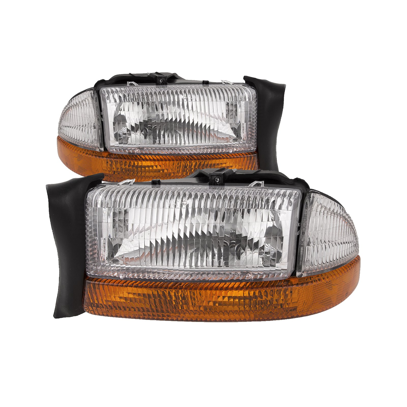 HEADLIGHTSDEPOT Halogen Headlight Assembly Replacement for Dodge Dakota & Durango - Driver & Passenger Side Headlamps - Perfect for Night Driving & Off-Road Adventures