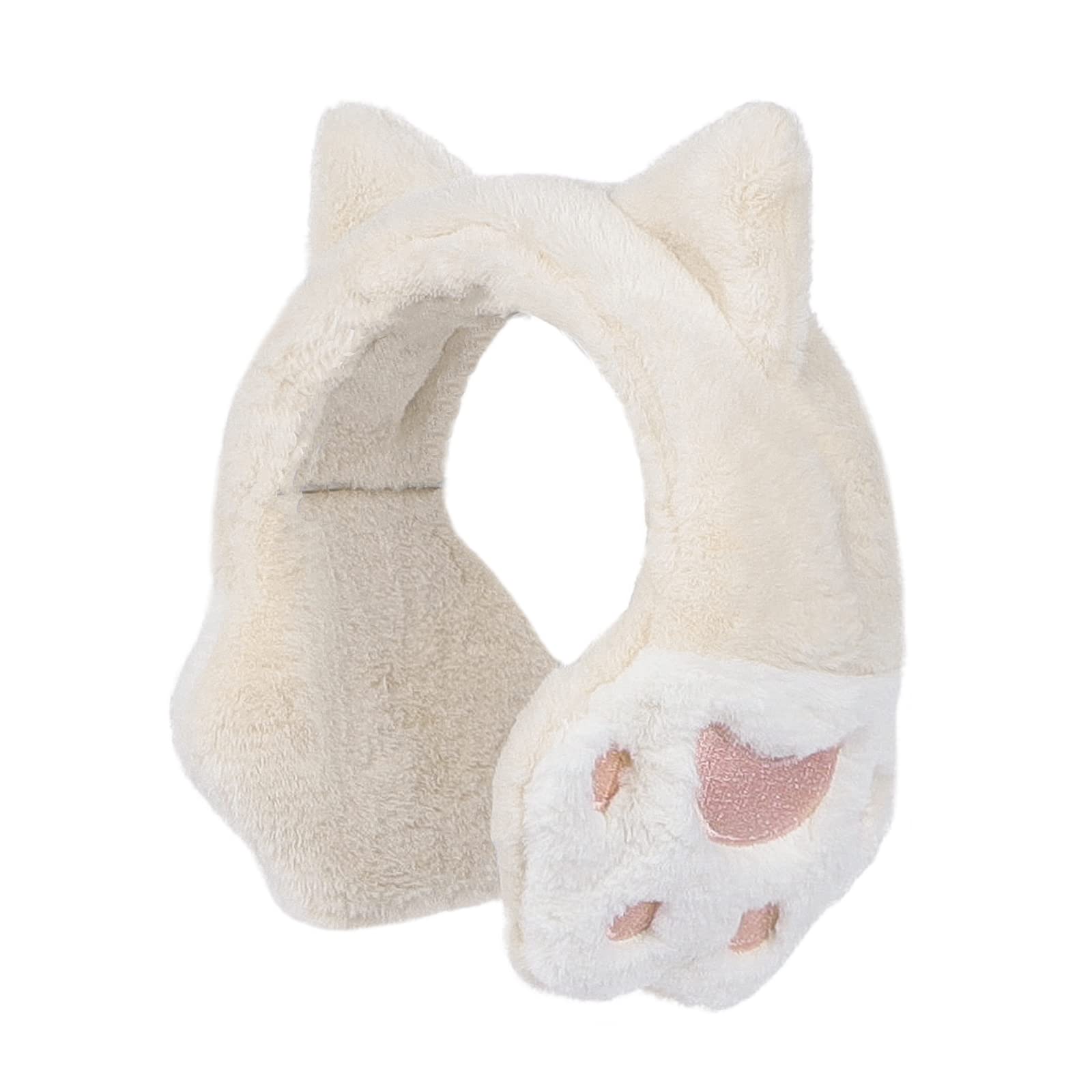 Adjustable Faux Fur Winter Ear Warmers for Women & Girls - Cute Cat Earmuffs for Skiing, Outdoor Activities & Cold Weather - Soft Fluffy Headband Ear Covers