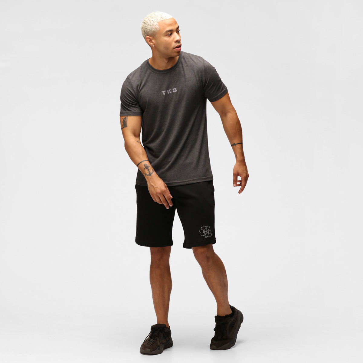 Premium TKB Men's Heather Charcoal Tri-Blend T-Shirt - Soft Comfort Fit Casual Tee for Everyday Wear, Gym & Outdoor Activities
