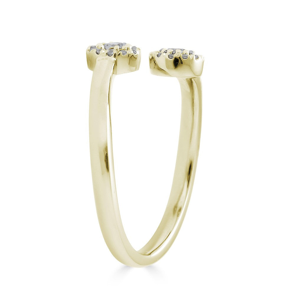 14K Gold 0.20 Carat Diamond Double Halo Circle Ring for Women - Elegant Wedding Band, Anniversary Gift & Everyday Jewelry