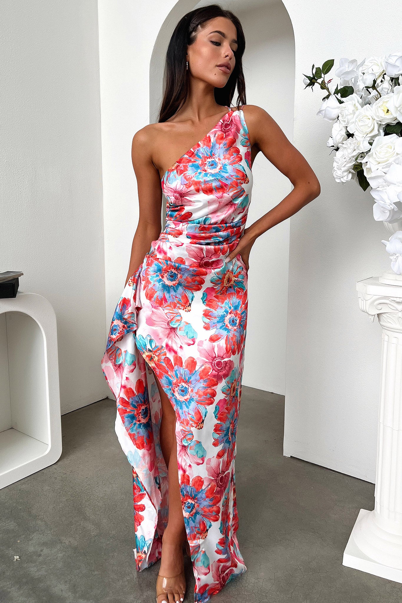 Elianna Maxi Dress - Pink Floral Print Women's Summer Dress | Perfect for Beach Vacation, Wedding Guest & Casual Outings