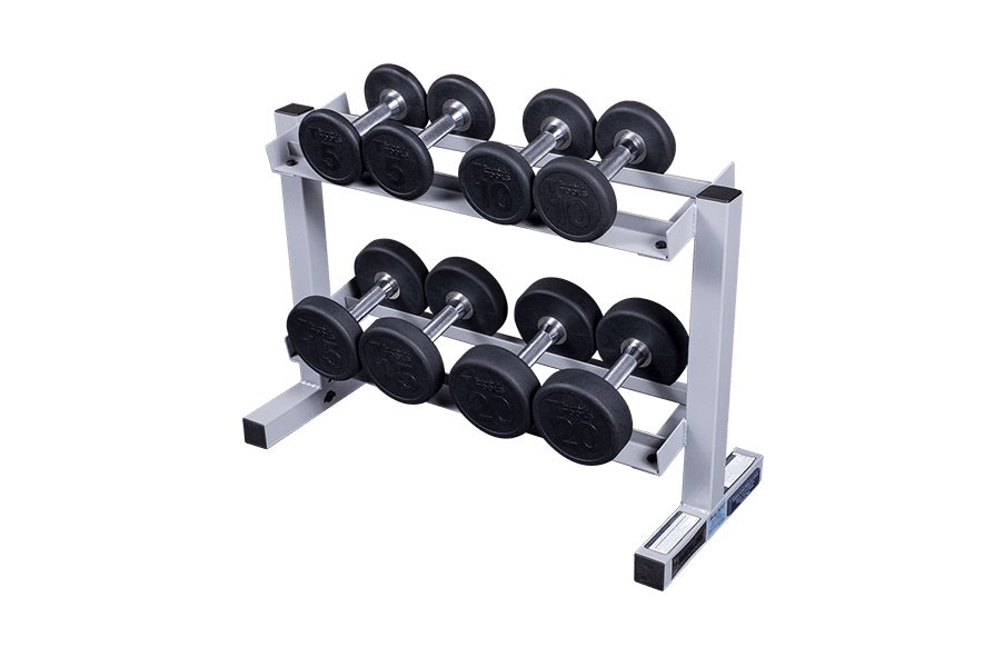 Warrior 2-Tier Horizontal Dumbbell Rack - Heavy Duty Dumbbell Storage Organizer for Home Gym & Fitness Equipment Organization