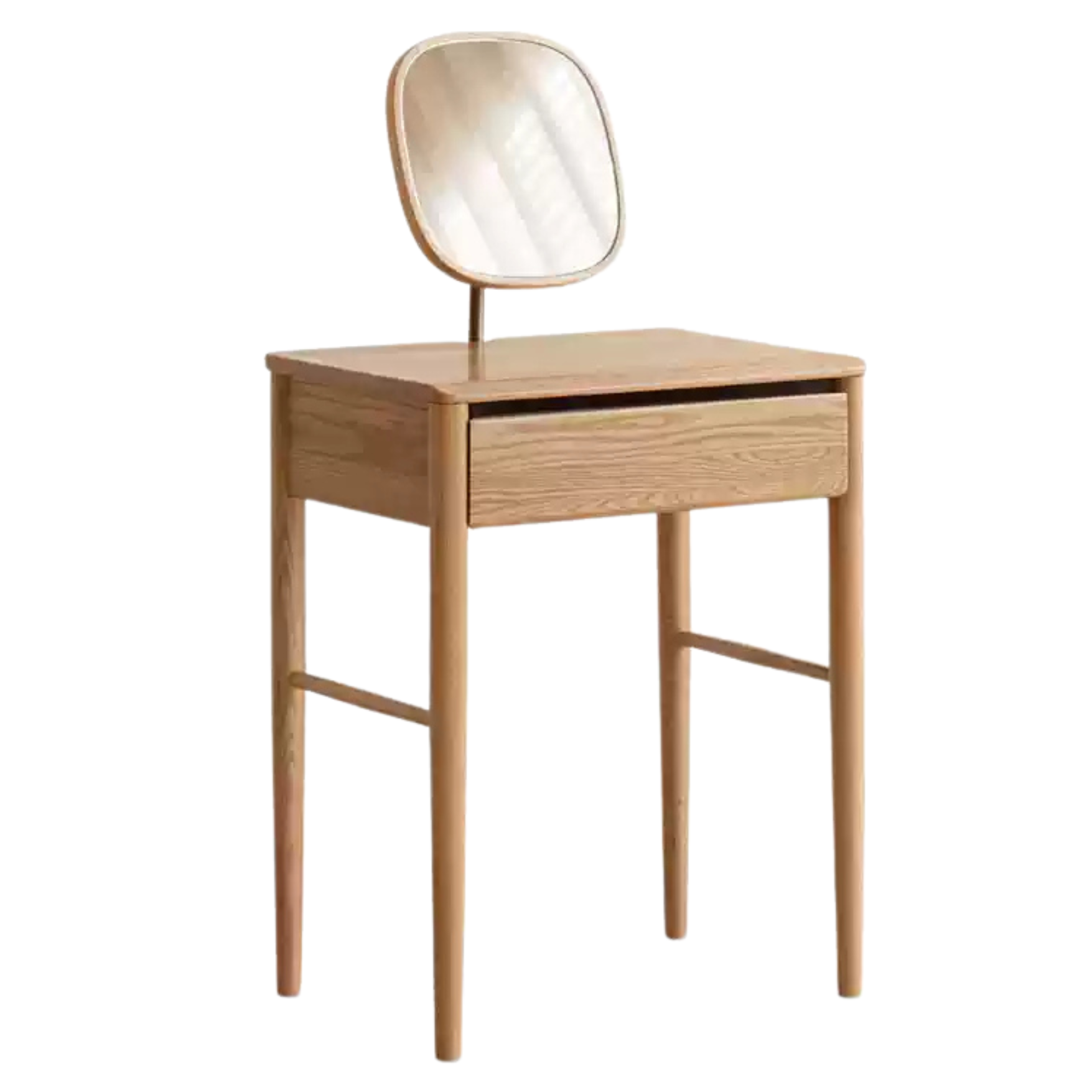 Solid Oak Wood Dressing Table with Mirror - Elegant Vanity Desk for Bedroom, Makeup & Beauty Organizer - Perfect for Home Decor & Small Spaces