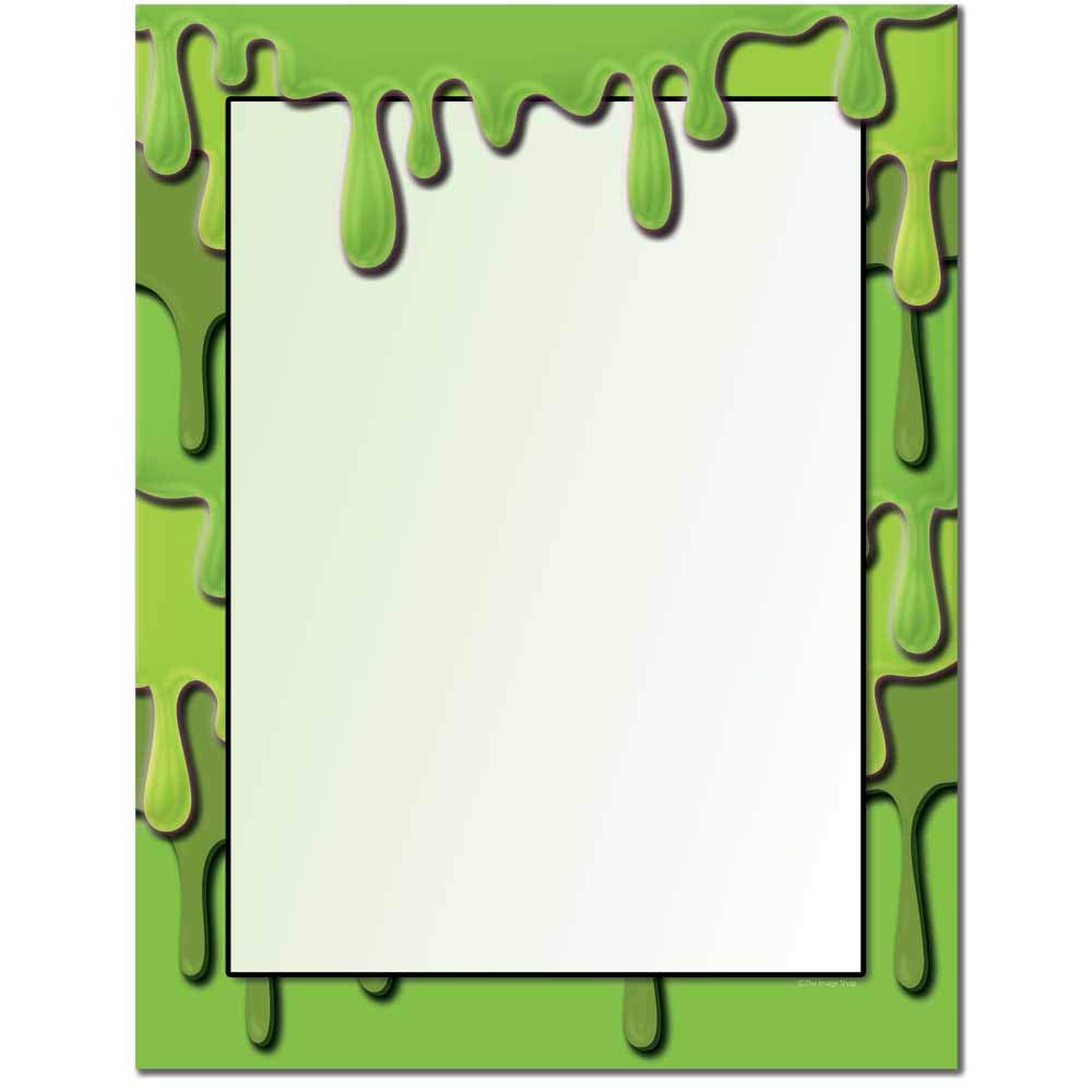 Halloween Slime Letterhead Paper - 25 Sheets for Laser & Inkjet Printers - Perfect for Spooky Party Invitations, School Projects & Themed Office Decor
