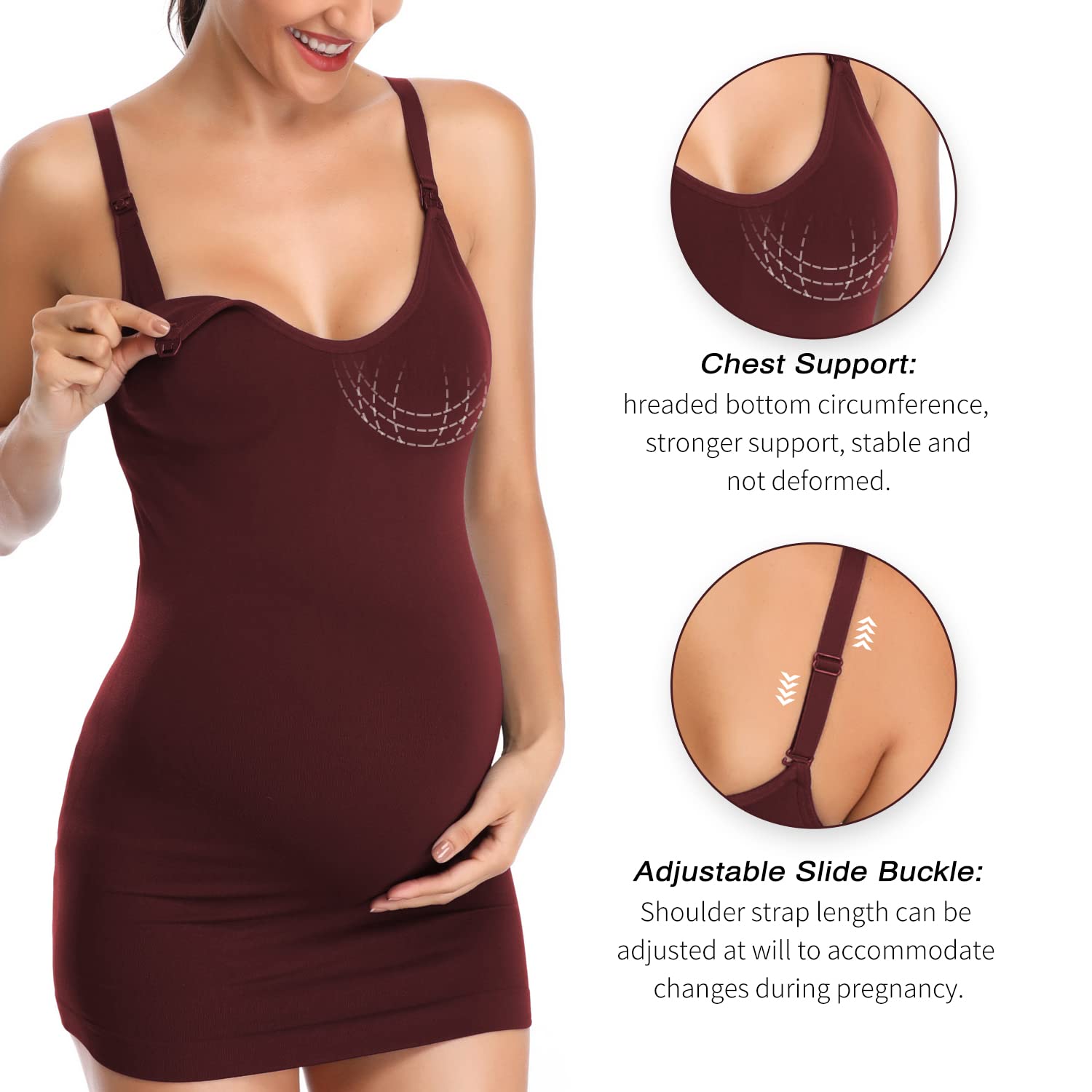Best Nursing Tank Tops for Breastfeeding Moms - Comfortable Maternity Camisoles with Built-in Bra Support - Perfect for Pregnancy, Postpartum & Everyday Wear