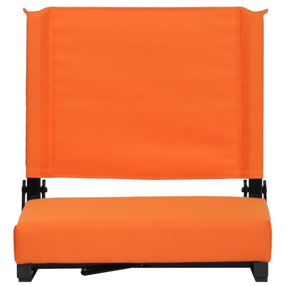Flash Furniture Grandstand Portable Folding Stadium Seat - Padded Bleacher & Bench Chair with Carrying Handle, 500 lb Capacity, Orange - Perfect for Sporting Events, Concerts & Outdoor Activities