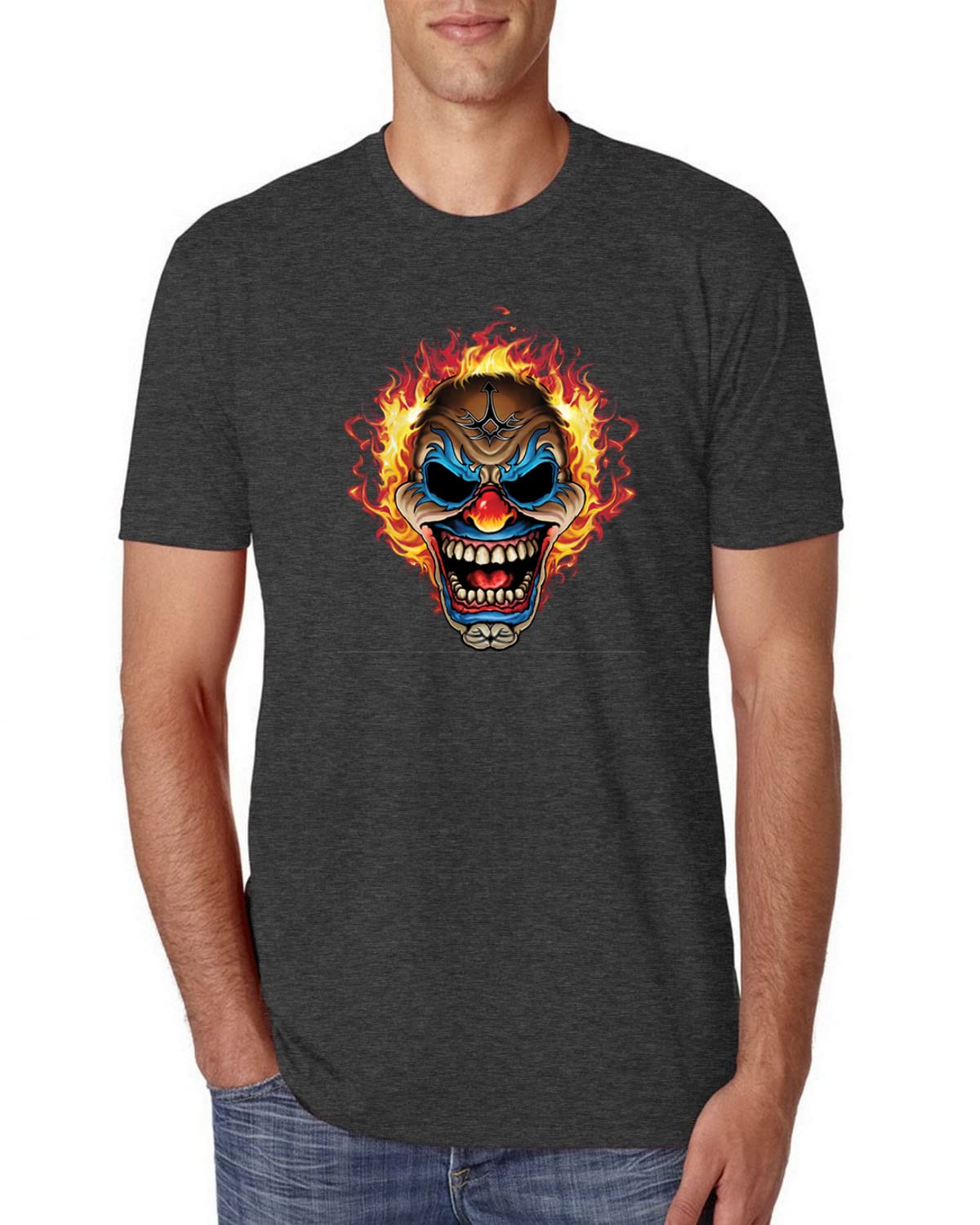 Premium Tri-Blend T-Shirt for Men with Fierce Clown Car & Truck Design - Soft Comfort Fit for Casual Wear, Parties & Halloween Costumes