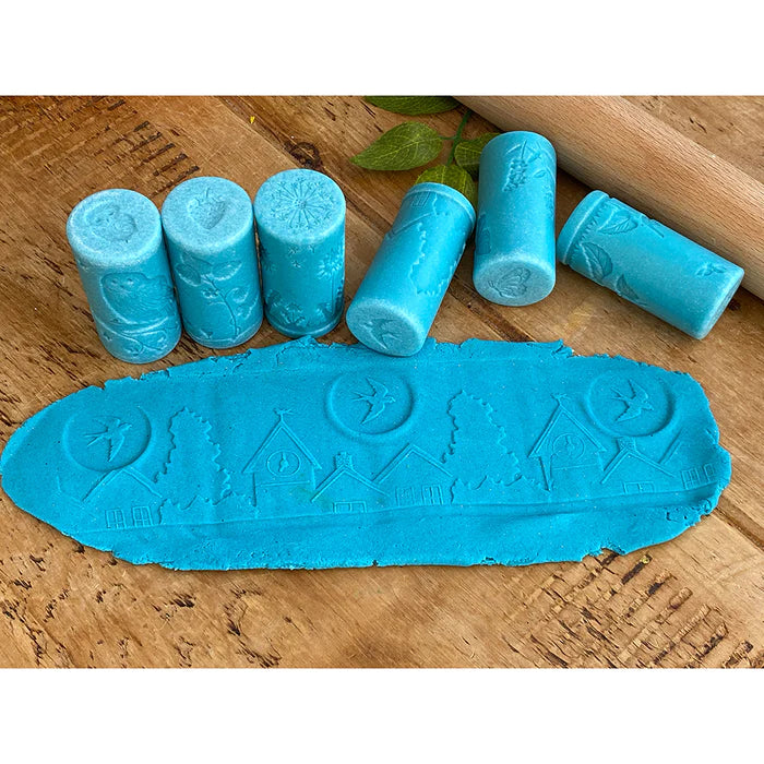 Yellow Door® Let's Roll Seasons Dough Roller Set - 4 Seasonal Textured Rolling Pins for Kids Sensory Play, Early Learning & Fine Motor Skills Development - Perfect for Playdough, Clay & Baking Activities